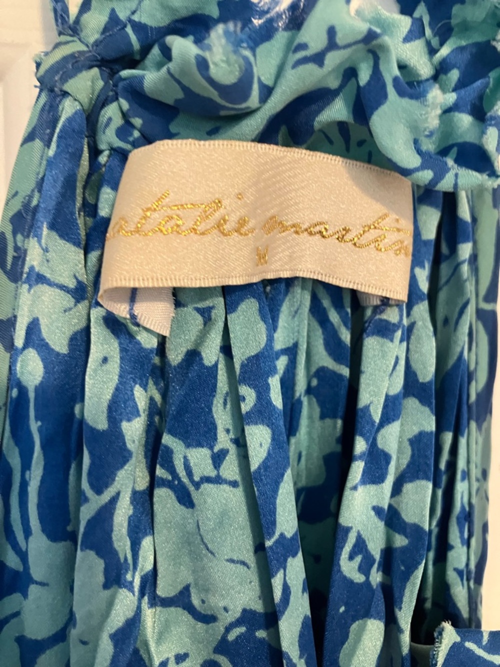 Natalie Martin Blue and Teal Abstract Floral Dress
